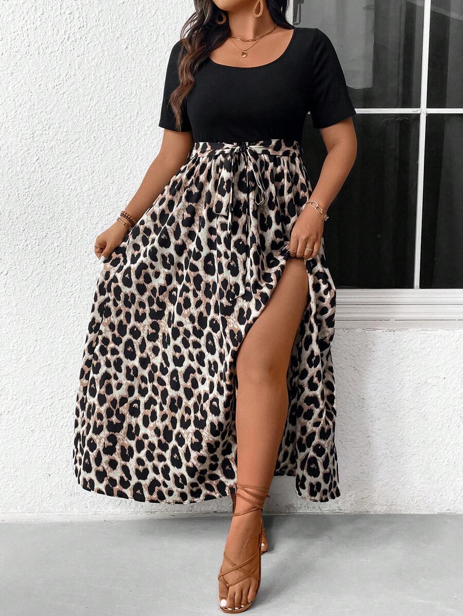 Lea™ I Leopard Illusionskjole