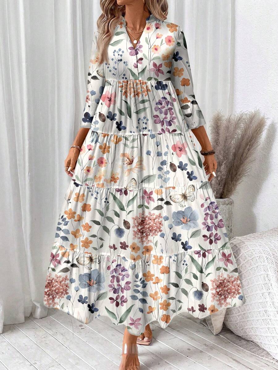 Freja™ Sommerkjole i Planteprin