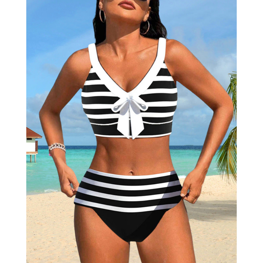 Izza - Høj Talje Stribet Bikini