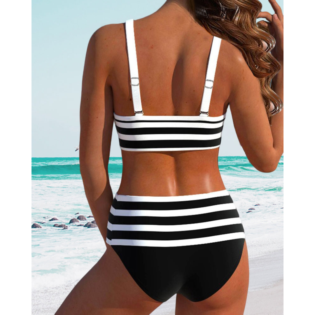 Izza - Høj Talje Stribet Bikini