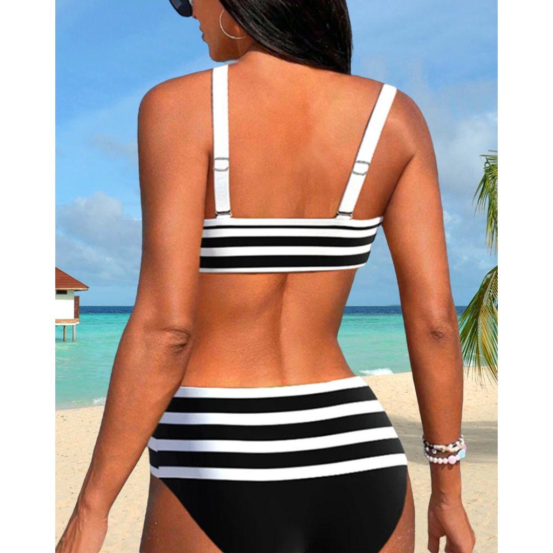 Izza - Høj Talje Stribet Bikini