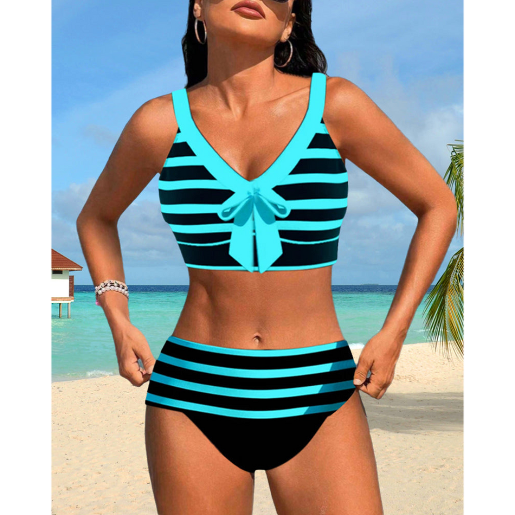 Izza - Høj Talje Stribet Bikini