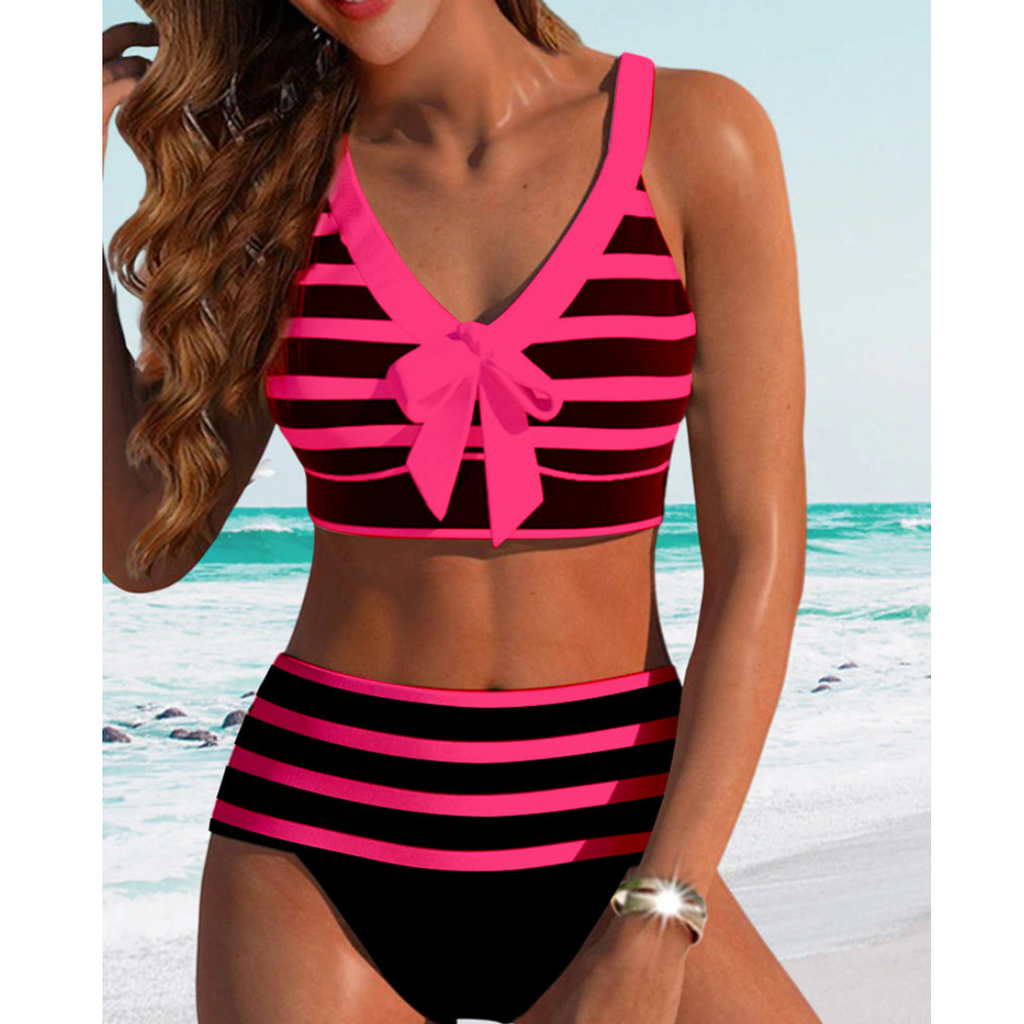 Izza - Høj Talje Stribet Bikini