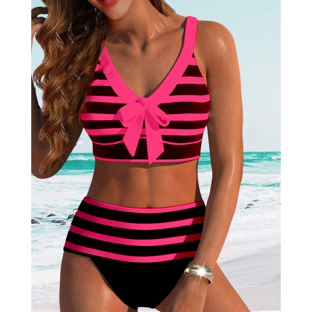 Izza - Høj Talje Stribet Bikini