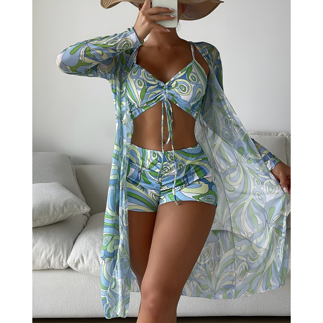 Lana – 3-Delt Bikinisæt med Print
