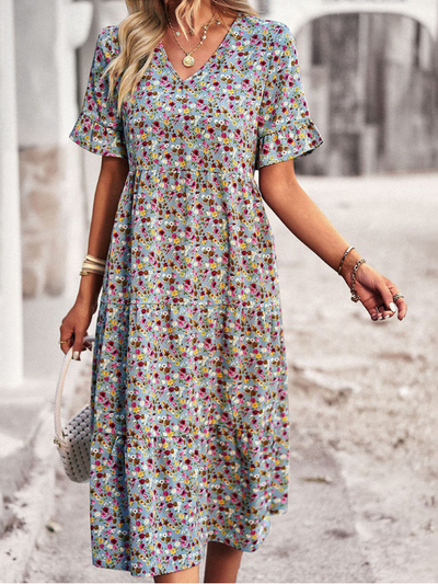 Boho I Midikjole - blomsterprint