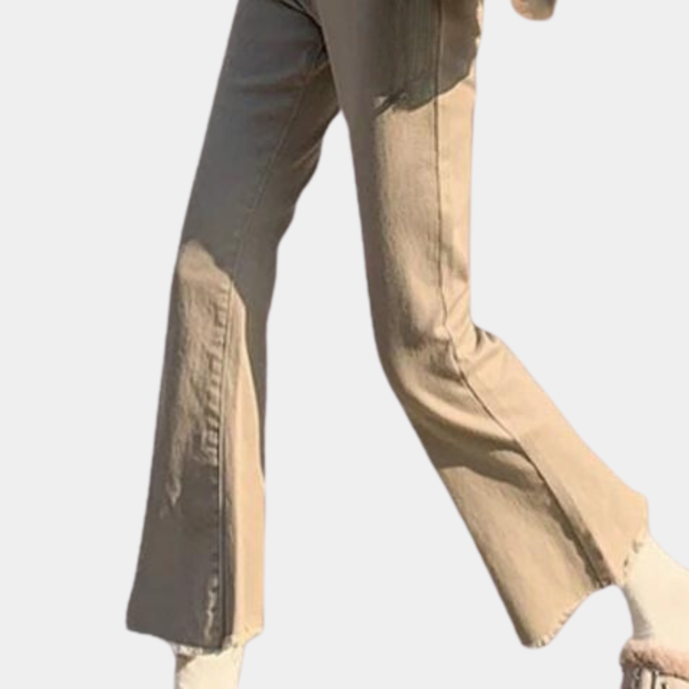 Liva | Stilfulde højtaljede bukser med flared ben