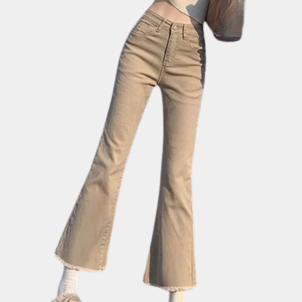 Liva | Stilfulde højtaljede bukser med flared ben