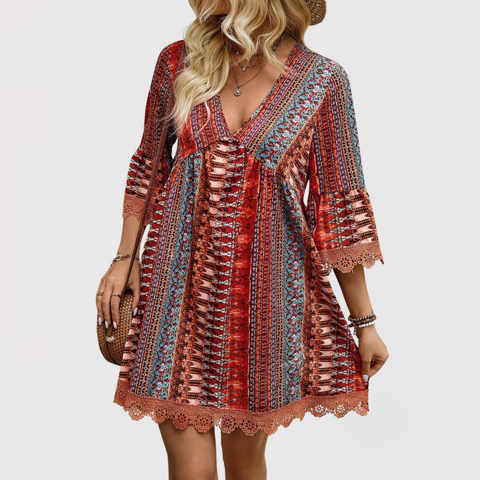 Melina | Boho Chic V-Hals Kjole