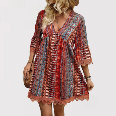 Melina | Boho Chic V-Hals Kjole