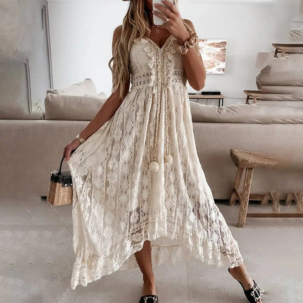 Beryl | Elegant Boho Maxi Kjole