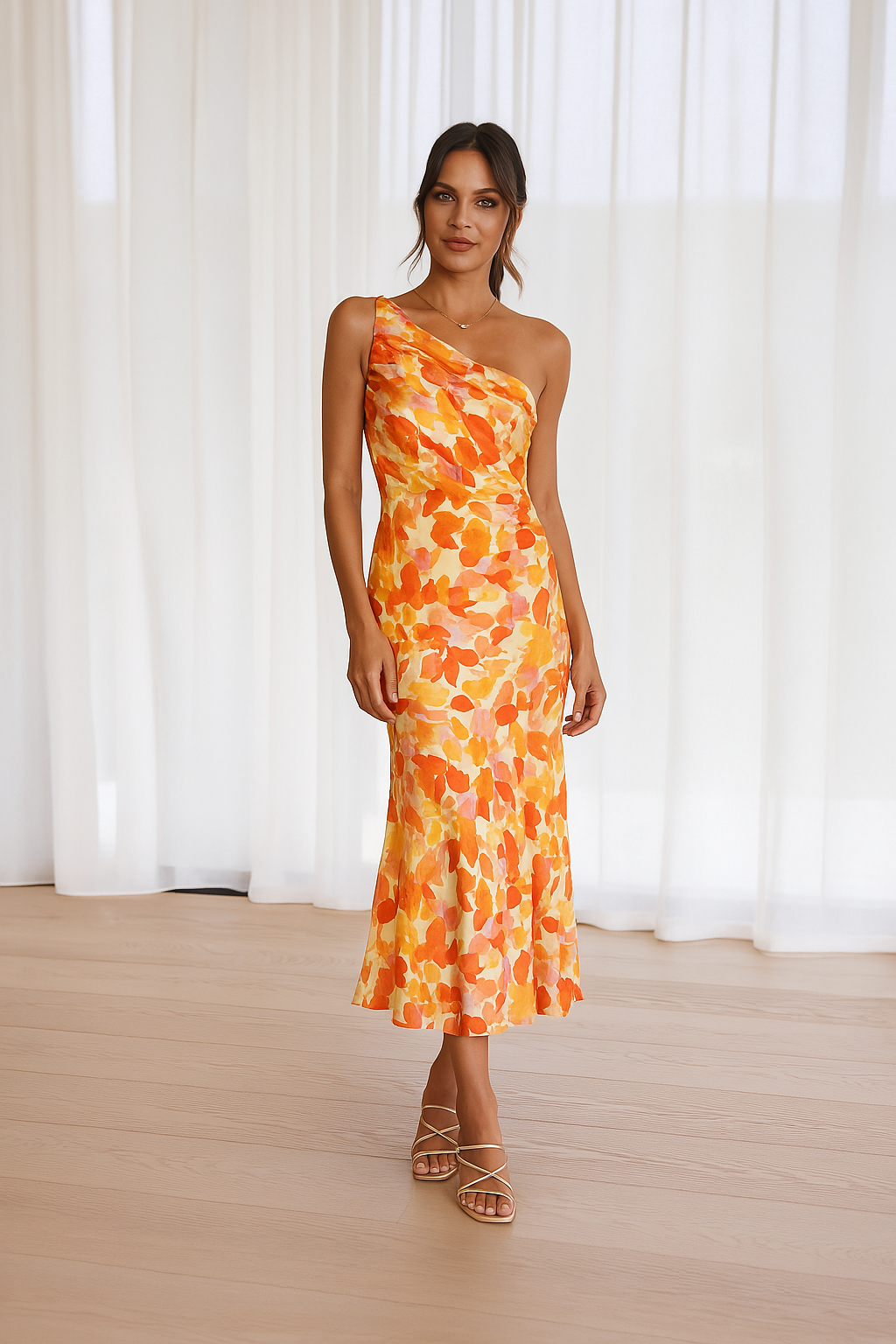 Diane | Blomsterkjole i satin