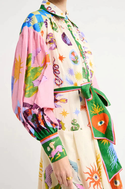 Helene | Stilfuld Midikjole med Blomstermønster