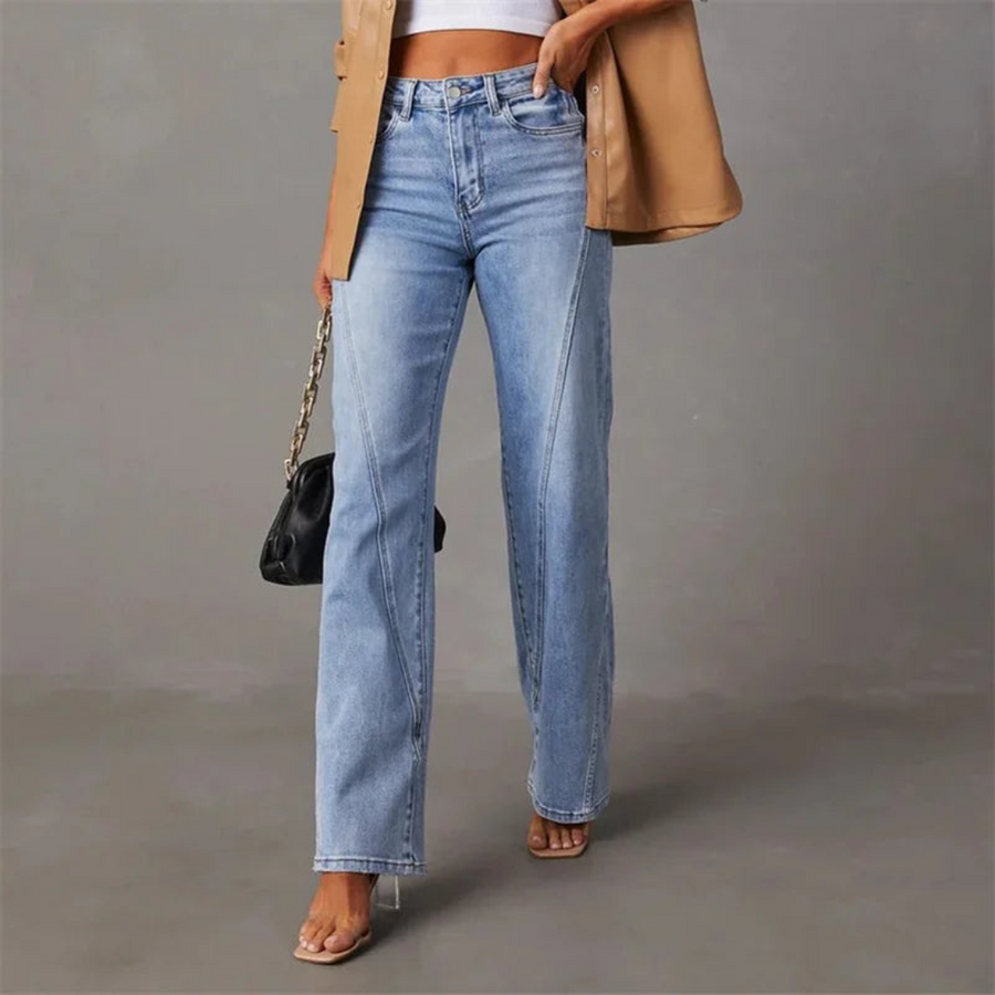 Quintina | Stilfulde Højtaljede Wide-Leg Jeans