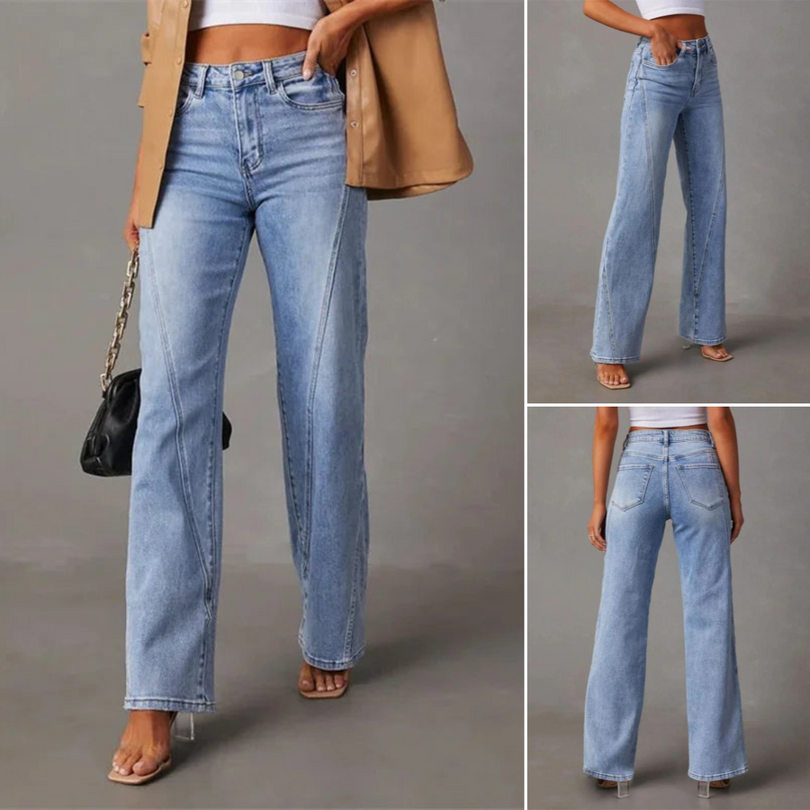 Quintina | Stilfulde Højtaljede Wide-Leg Jeans