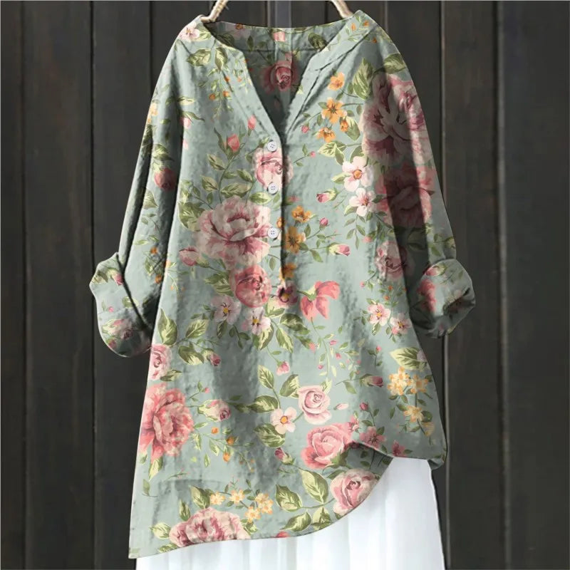 Anny | Floral Knap-Down Bluse