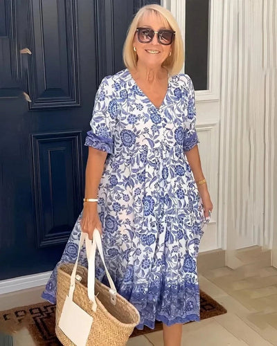 LIA | ELEGANT OG LUFTIG BLOMSTRET KJOLE