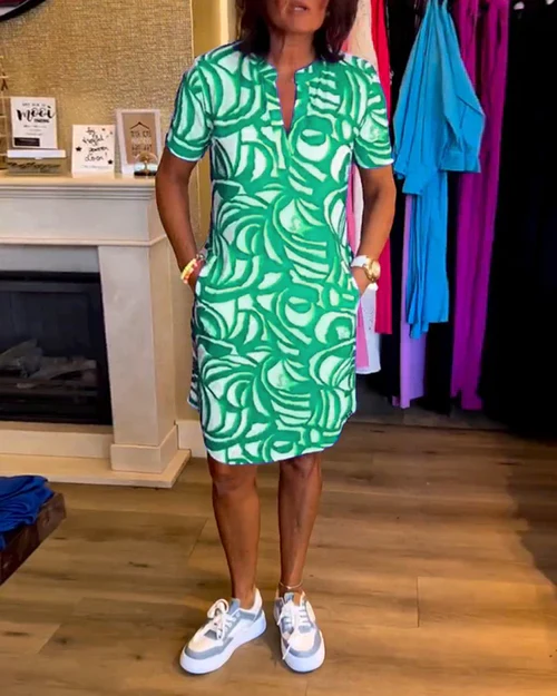 Nanna | Vibrant Floral V-hals Kjole