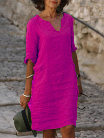 Anette | Livlig V-hals Kjole