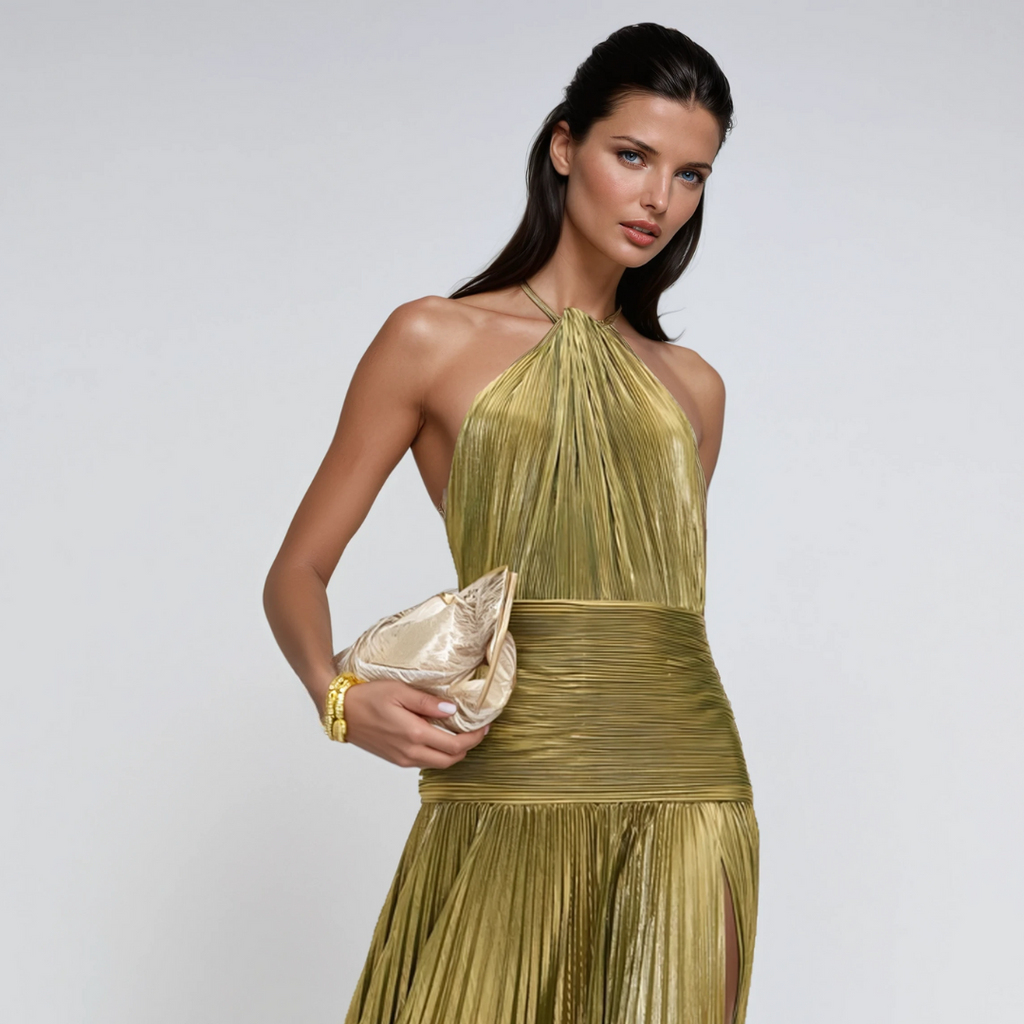 NEFIRA™ | LANG METALLISK KJOLE