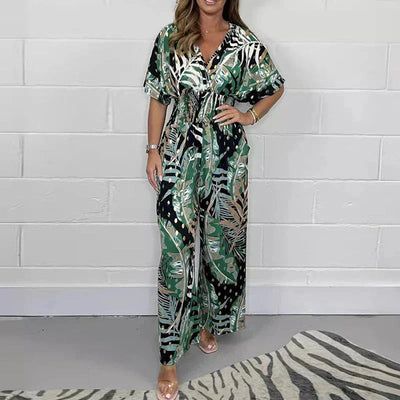 Solveig | Stilfuld Tropisk Print Jumpsuit