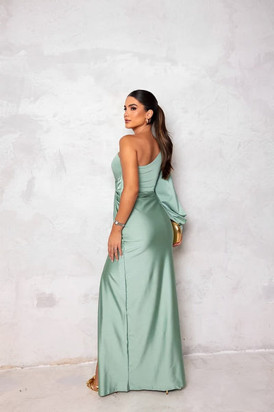 Lenoir | Stilfuld One-Shoulder Satin Kjole